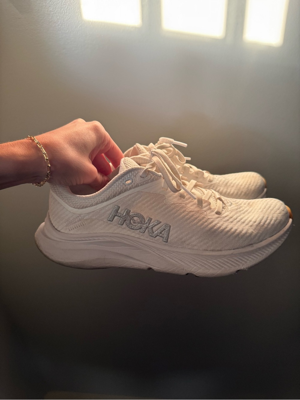 Hoka Women's Off-White Athletic Running Sneakers